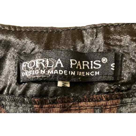 Forla Paris Short Dress Tunic Size M Bead Details Brown Floral - Picture 4 of 6